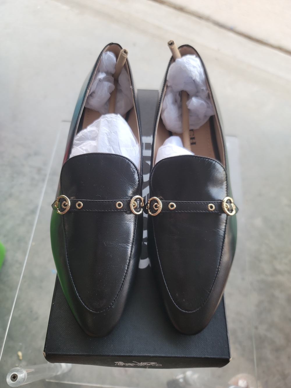 Coach  ISABEL Black Leather Loafers